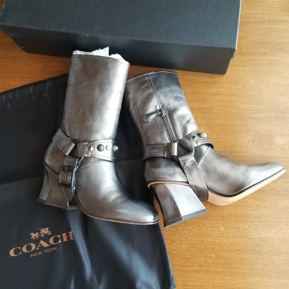 coach silver boots